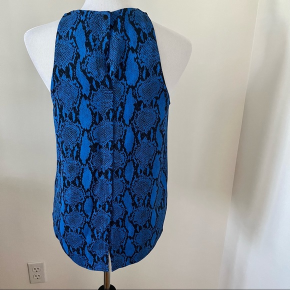 A.L.C. Blue Anise Snakeskin-print Python Tank Top  Size: 4 - Picture 7 of 11